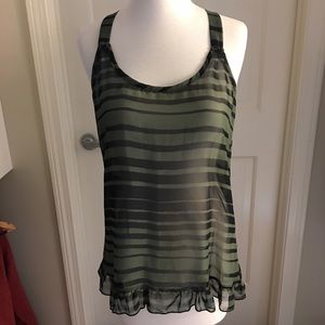 Shear striped dress tank